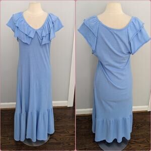 Women's S 'edge Blue Ruffle Maxi Dress Medium
